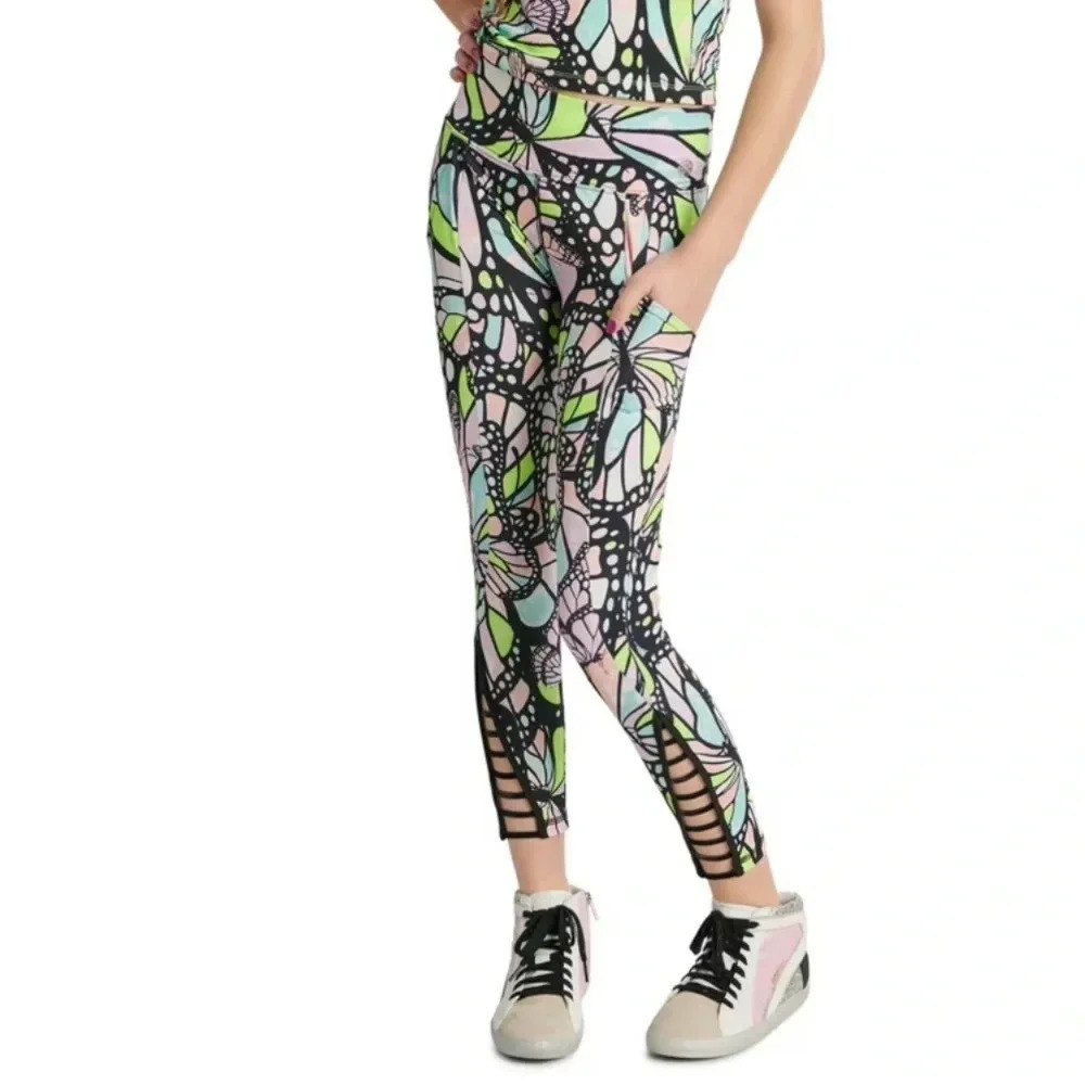 Justice Ankle Girls Butterfly Print Collection Legging Multicolored High Rise - Picture 5 of 13
